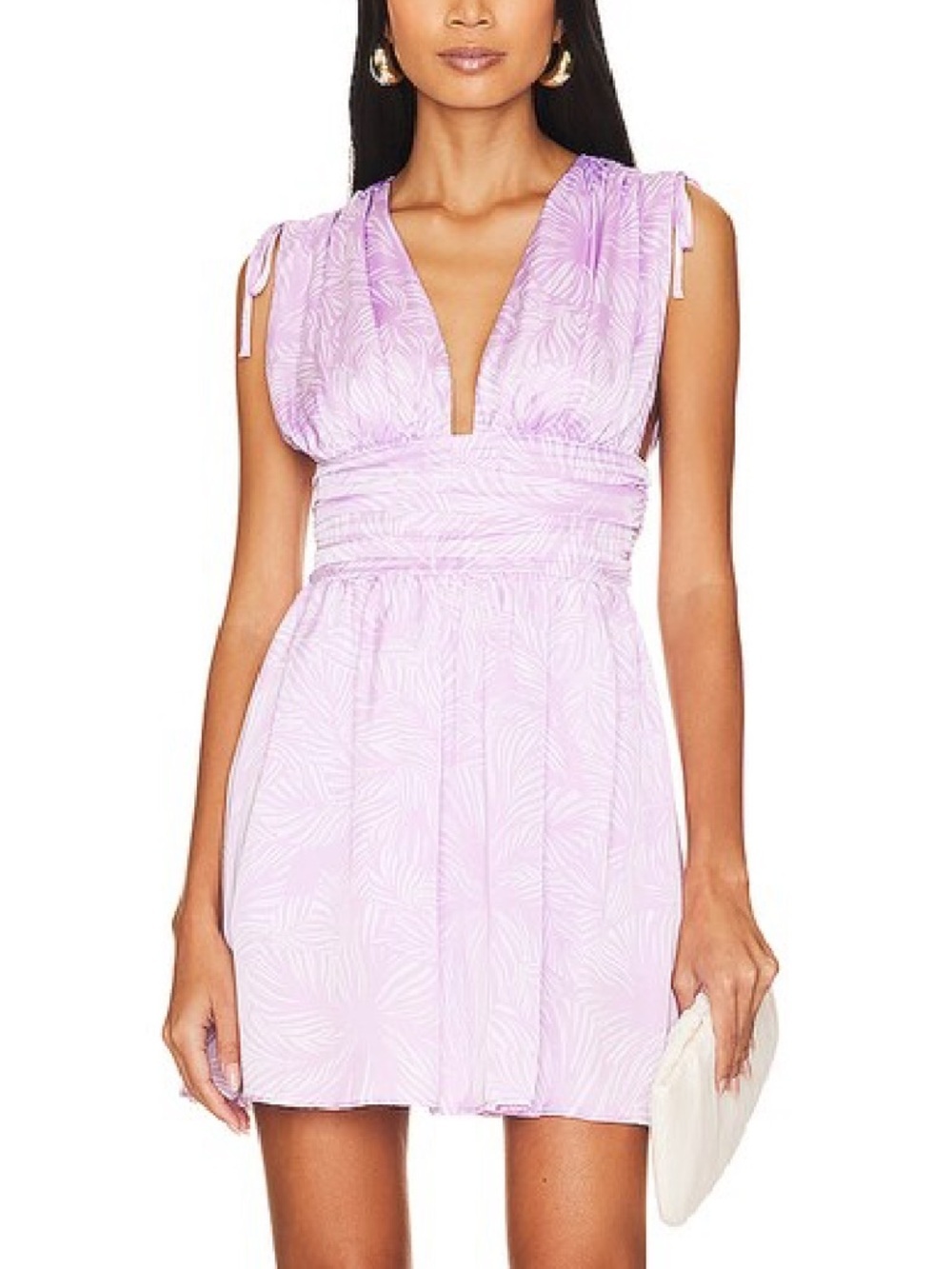 Lovers And Friends Venice Lilac Palm Floral Mini Dress